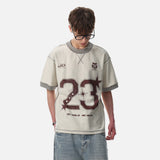 DAXUEN Oversized short-sleeve graphic t-shirt with contrast stitching