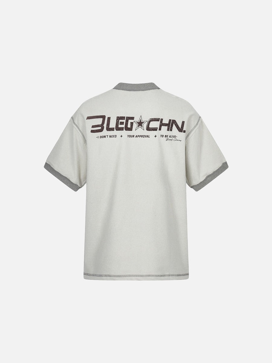 DAXUEN Oversized short-sleeve graphic t-shirt with contrast stitching