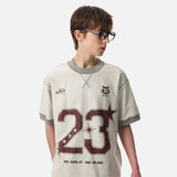 DAXUEN Oversized short-sleeve graphic t-shirt with contrast stitching