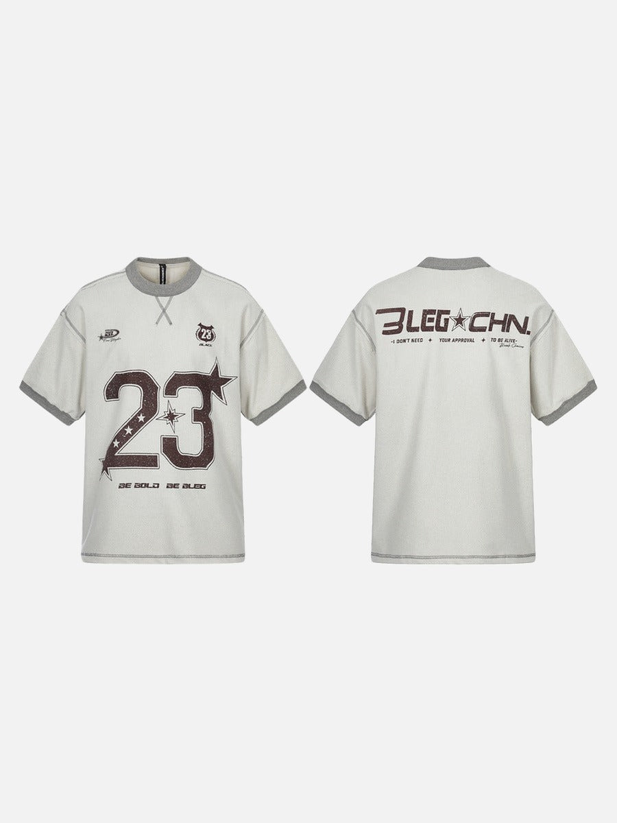 DAXUEN Oversized short-sleeve graphic t-shirt with contrast stitching