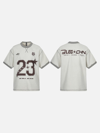 DAXUEN Oversized short-sleeve graphic t-shirt with contrast stitching