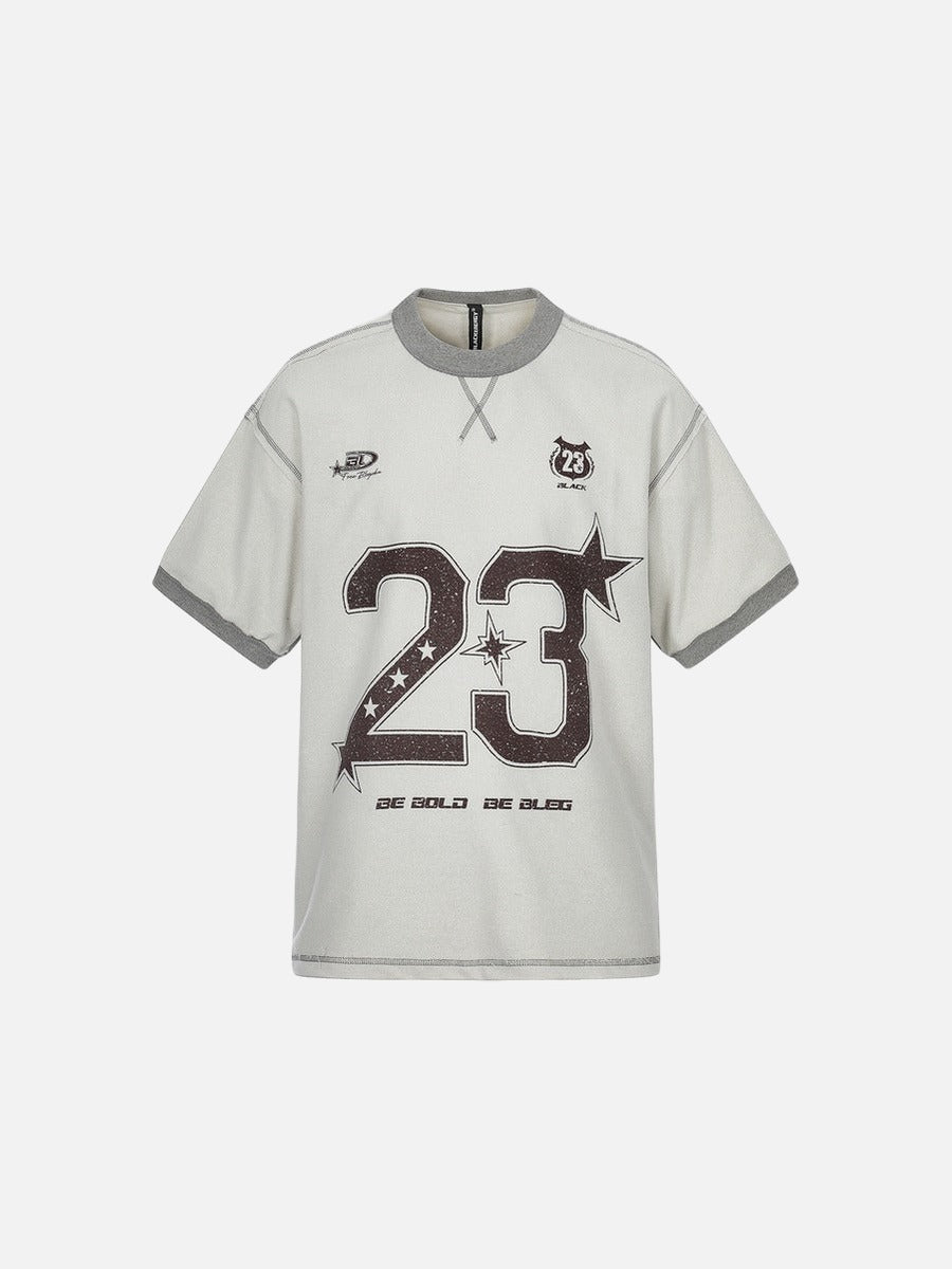 DAXUEN Oversized short-sleeve graphic t-shirt with contrast stitching
