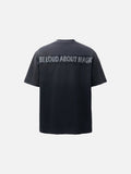 DAXUEN Distressed short-sleeve T-shirt with graphic panel