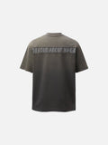 DAXUEN Distressed short-sleeve T-shirt with graphic panel