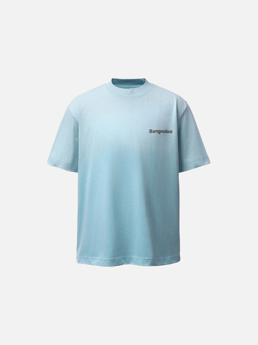 DAXUEN Distressed short-sleeve T-shirt with graphic panel