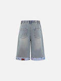 DAXUEN Embroidered wide-leg denim culottes