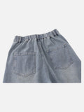 DAXUEN Embroidered wide-leg denim culottes