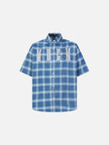 DAXUEN plaid shirt with beaded letter embroidery