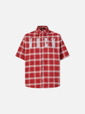 DAXUEN plaid shirt with beaded letter embroidery