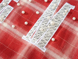 DAXUEN plaid shirt with beaded letter embroidery