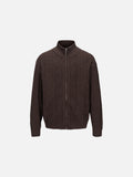 Beige Cable Knit Full-Zip Cardigan Sweater