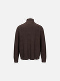 DAXUEN beige cable knit full-zip cardigan sweater