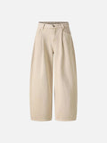 DAXUEN Beige high-waisted wide leg trousers