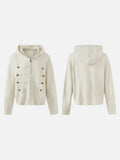 DAXUEN beige hooded cardigan with decorative buttons