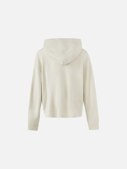 DAXUEN beige hooded cardigan with decorative buttons