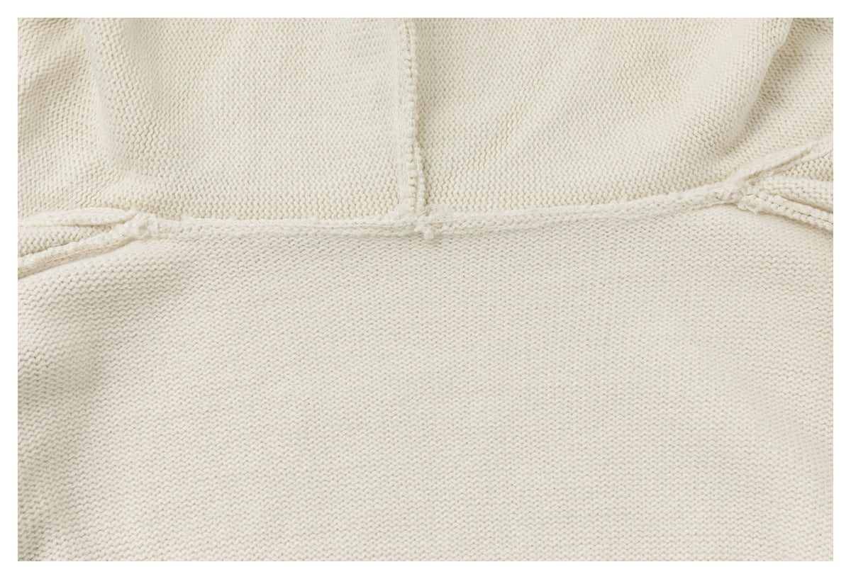 DAXUEN beige hooded cardigan with decorative buttons