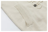 DAXUEN beige hooded cardigan with decorative buttons