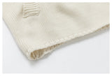 DAXUEN beige hooded cardigan with decorative buttons