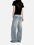 DAXUEN beige wide-leg cargo shorts with pockets