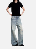 DAXUEN beige wide-leg cargo shorts with pockets
