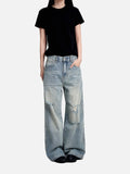 Beige Wide-Leg Cargo Shorts with Pockets
