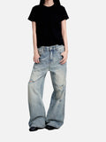 DAXUEN beige wide-leg cargo shorts with pockets