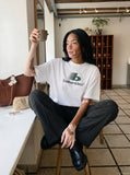 DAXUEN Oversized Chest Logo Relaxed Tee — model photo