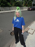 DAXUEN Oversized Chest Logo Relaxed Tee — model photo