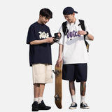 DAXUEN Oversized Smiley Bubble Graphic Tee