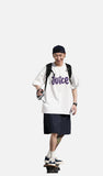 DAXUEN Oversized Smiley Bubble Graphic Tee
