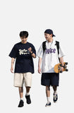 DAXUEN Oversized Smiley Bubble Graphic Tee