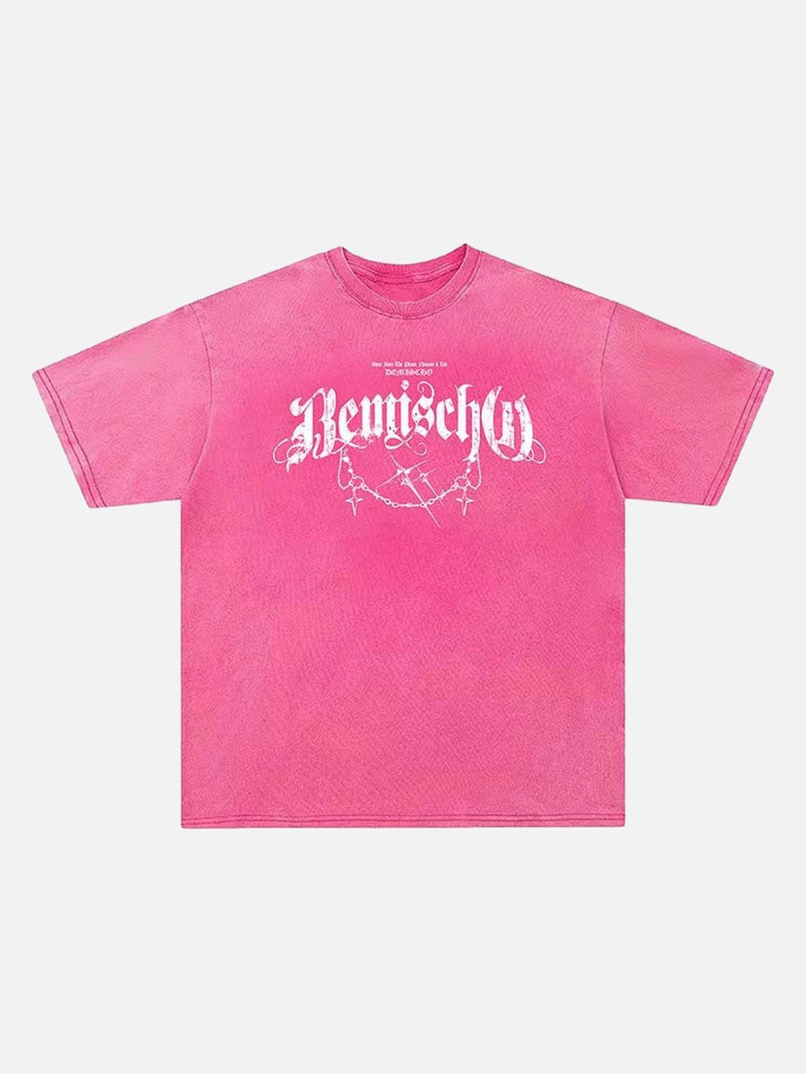 DAXUEN Distressed graphic t-shirt with BennischG print