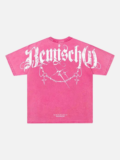 DAXUEN Distressed graphic t-shirt with BennischG print