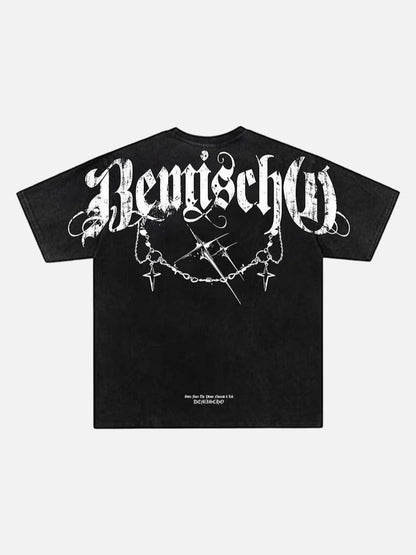 DAXUEN Distressed graphic t-shirt with BennischG print