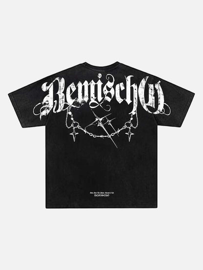 DAXUEN Distressed graphic t-shirt with BennischG print