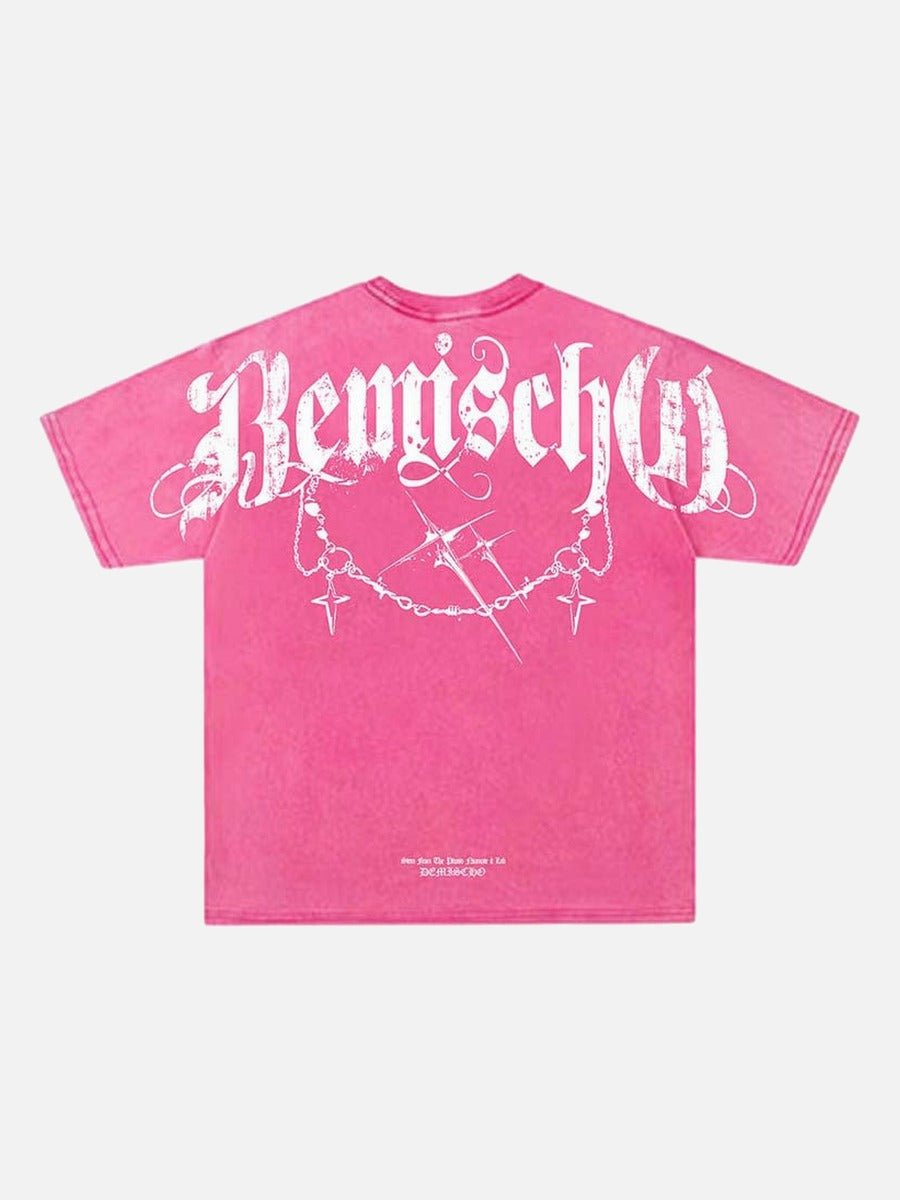 DAXUEN Distressed graphic t-shirt with BennischG print