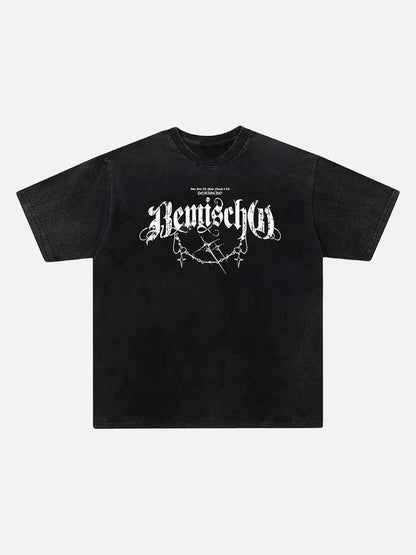 DAXUEN Distressed graphic t-shirt with BennischG print