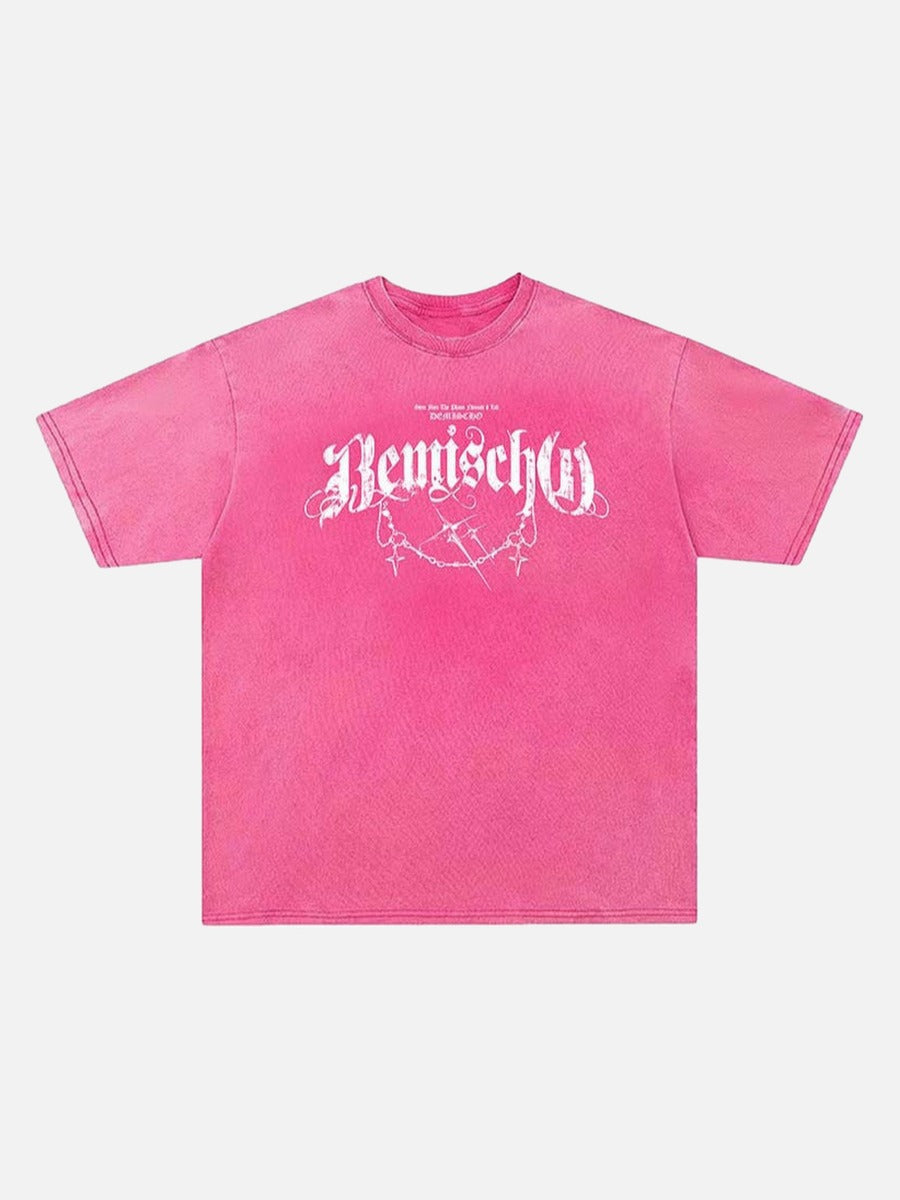 DAXUEN Distressed graphic t-shirt with BennischG print