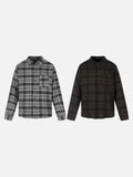 DAXUEN black and brown plaid relaxed-fit shirt