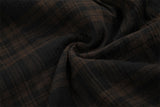 DAXUEN black and brown plaid relaxed-fit shirt