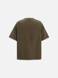 DAXUEN black and olive contrast stitch Henley top