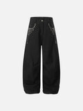 DAXUEN black oversized balloon pants with silver studs