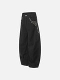 DAXUEN black oversized balloon pants with silver studs