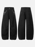 DAXUEN black oversized balloon pants with silver studs