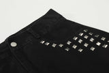 DAXUEN black oversized balloon pants with silver studs
