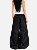 DAXUEN black barrel-cut wide-leg trousers