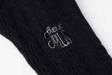 Black Cable Knit Sweater with Embroidery