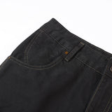 DAXUEN black cargo pants with embroidered flag and metal studs