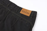 DAXUEN black cargo pants with embroidered flag and metal studs