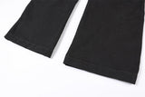 DAXUEN black cargo pants with embroidered flag and metal studs